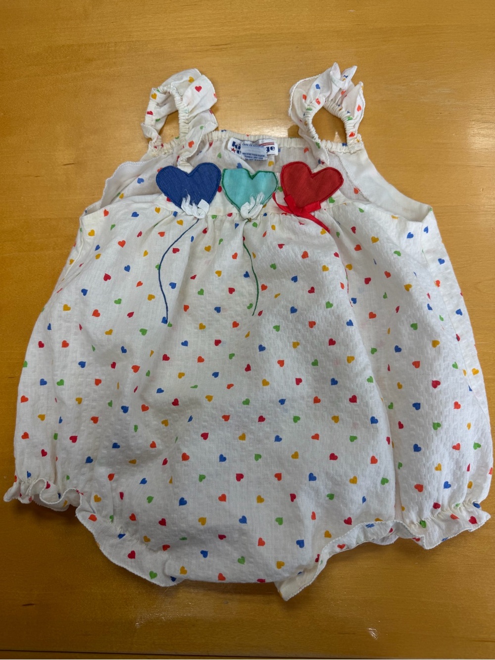 Vintage Kids Exchange 2t Romper Colorful Hearts Light Weight